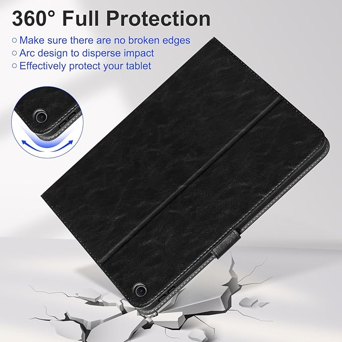 Leather Case for iPad 9th/8th/7th Generation 10.2 Inch(2021/2020/2019)Premium Leather Folio Cover with Auto Wake/SleepAdjustable StandBlack