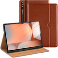 DTTO for Samsung Galaxy Tab S10 Ultra / S9 Ultra / S8 Ultra Case 2024/2023/2022 Premium Leather Business Folio Stand Cover with S Pen Holder for 14.6 Inch Tablet Auto Wake/Sleep Brown