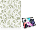 Cute Fern Leaves Branches for iPad 9th/8th/7th Gen Case 10.2 Inch (2021/2020/2019)[Pencil Holder+Auto Sleep/Wake]Slim Stand Soft Leather TPU Back Smart CoverWhite