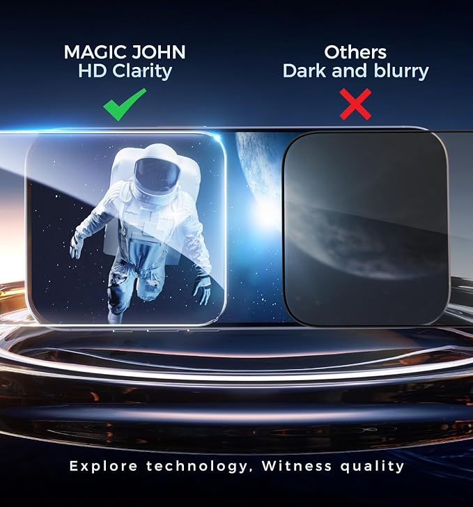 MAGIC JOHN 3rd Gen Upgraded for iPhone 16 Pro Max Screen Protector 6.9 InchHD ClearShatterproof Tempered FilmAuto Dust-EliminationBubble FreeEasy Installation2 Pack