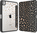 May Chen Case for iPad Pro 11-Inch M5/M4 2025/2024 (6th/5th Generation) Clear Transparent Print Back Shell Slim Stand Shockproof Tablet Cover Auto Wake/Sleep Leopard Print