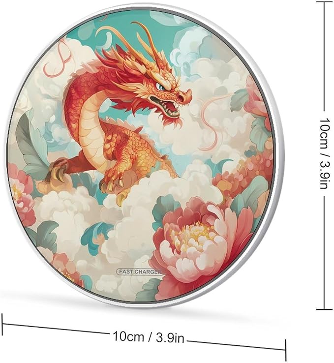 Dragon Wireless Charger Anti-Slip Wireless Charging Pad Slim Charger Mat for Men Women
