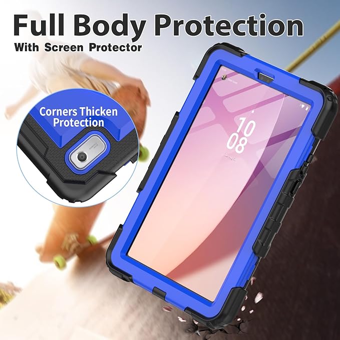HXCASEAC Case for Lenovo Tab M9 2024/2023 (TB-310FU) with Screen Protector/Rotating Hand Strap/Sturdy Stand Protective Cover for Lenovo M9 Tablet Case 9 inch Blue