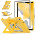 Soke Case for iPad (A16) 11th Generation 11-Inch 2025 /10th Generation 10.9-Inch 2022 with Screen Protector and Multi-Angle Kickstand Rugged Full Body Heavy Duty Protective Cover - Gray Yellow