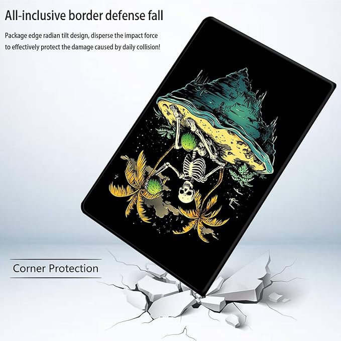 Bxgolkgd Tablet Case for Amazon Fire HD 10/10 Plus(13th/11th Generation) 10.1 InchShockproof Stand Cover with Heat DissipationAuto Wake/Sleep FunctionSkeleton Coconut Tree Floating Island