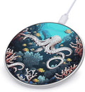 Marine Life Wireless Charger Fast Wireless Charging Pad with USB Cable 10W Anti-Slip Magnetic Wireless Charger Portable Slim Charger Puck Travel Charging Station