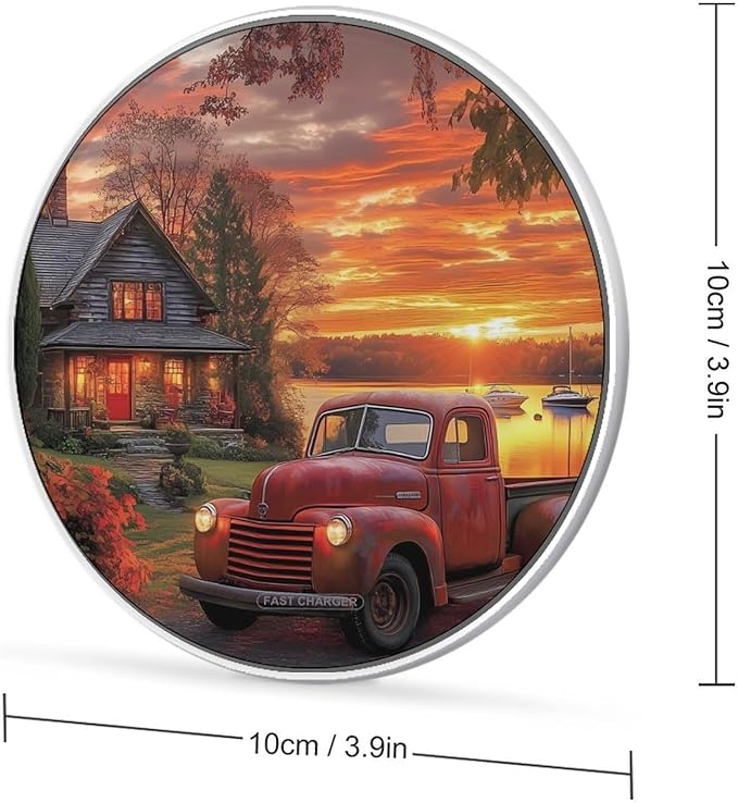 Cabins-Truck Lake Wireless Charger Anti-Slip Wireless Charging Pad Slim Charger Mat for Men Women