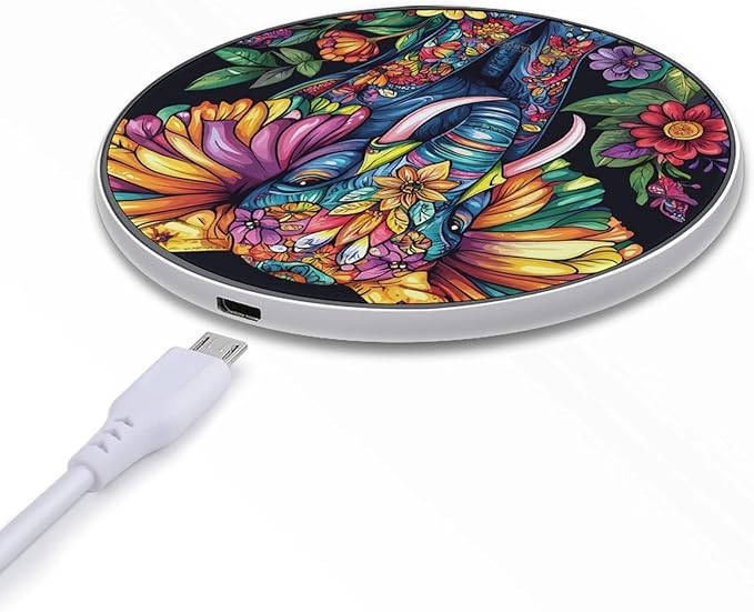 Elephant Wireless Charger Anti-Slip Wireless Charging Pad Slim Charger Mat for Men Women