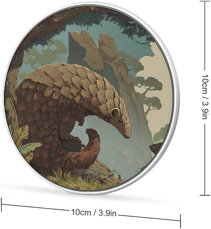 Pangolin Mountains Fast Portable Charger 10W Funny Graphic Phone Charging Pad with USB Cable