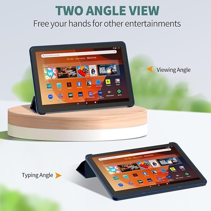 Case Fits New Amazon Fire HD 10 Tablet Case(Only Fit 13th Gen 2023 Release) Bookish Reading Trifold Lightweight Hard Shell Stand Cover with Auto Wake/Sleep Romance