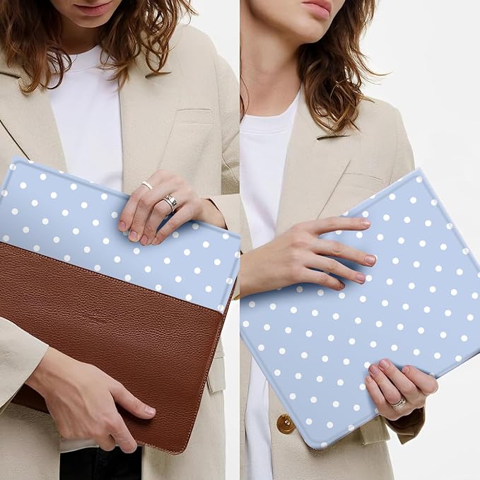 White Polka Dots Sky Blue