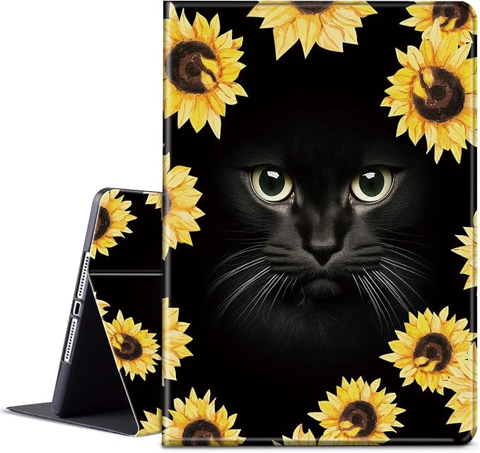 Sunflower and Black Cat