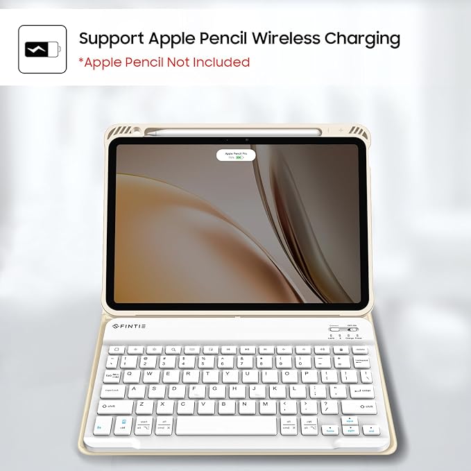 Fintie Keyboard Case for iPad Air 11-inch M4/M3/M2 (2026/2025/2024) iPad Air 5th/4th Generation (2022/2020) 10.9 Inch - Soft TPU Cover w/Magnetically Detachable Bluetooth Keyboard Starlight