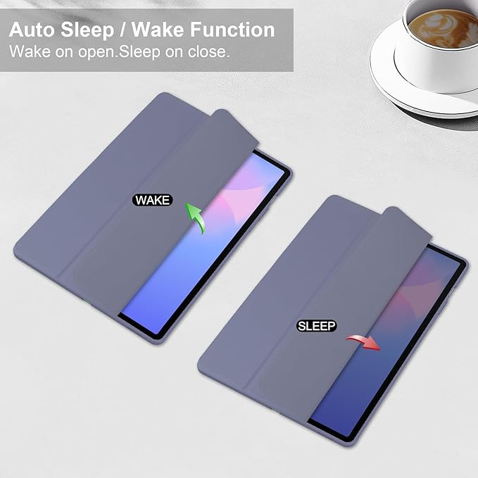 Case for Galaxy Tab S10 FE+/S10 FE Plus 13.1 2025 (Model: SM-X620/SM-X626B) Trifold Stand Cover with S Pen Holder [Auto Wake/Sleep] Shockproof TPU Bumper + Clear Back Shell Lavender Purple
