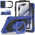 Case for Samsung Galaxy Tab A9 Plus 11 Inch 2023 Ubearkk Rugged Case for Samsung Galaxy A9+ Tablet SM-X210/X216/X218 with Screen Protector 360 Rotating Stand Shoulder Strap Pen Holder Navy Black
