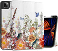 DONGKE Case for iPad Pro 11 inch (4th 3rd 2nd &amp 1st Gen) 2022 2021 2020 2018 Trifold Stand + Pencil Holder + Auto Wake/Sleep + Soft TPU Protective Stand Back Cover Floral