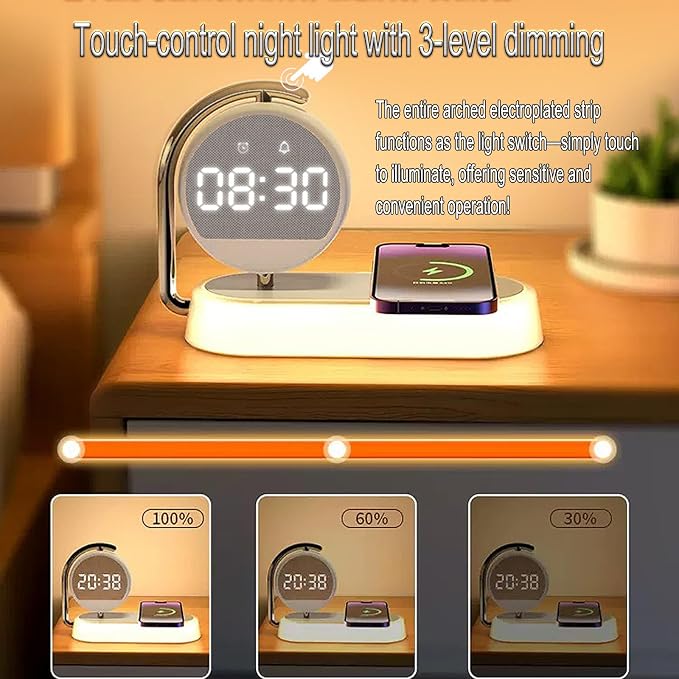 Multi Functional Alarm Clock W001 White
