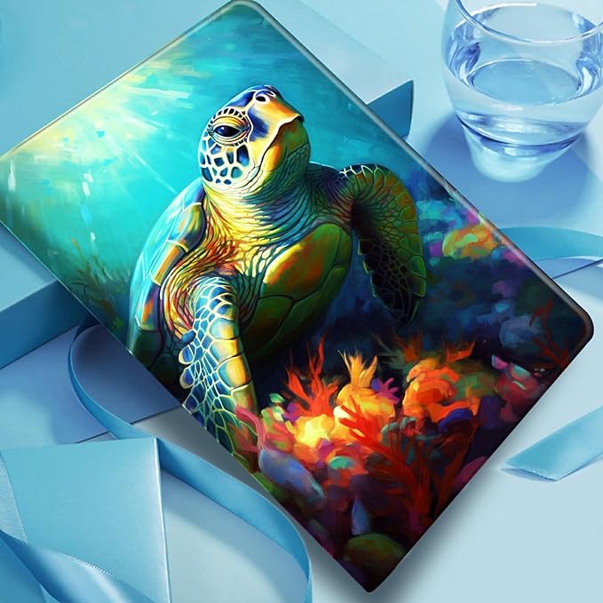 Case for iPad 10.5/iPad Air 3rd Generation 2019 / iPad Pro 2017 PU Leather Smart Protective Cover with Auto Sleep/Wake for iPad Air 3rd 10.5Colorful Turtle
