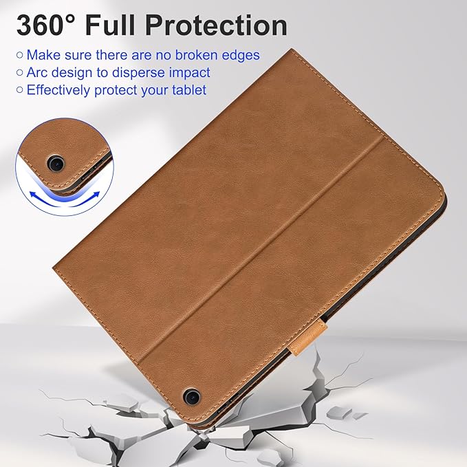 Leather Case for iPad 9th/8th/7th Generation 10.2 Inch(2021/2020/2019)Premium Leather Folio Cover with Auto Wake/SleepAdjustable StandBrown