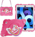 XZC Case for iPad 9th/8th/7th Generation 2021/2020/2019(10.2 inch) Unicorn Cute Cover Heavy Duty Shockproof Protective Case with Built-in Stand Strap for Kids Girls Women (Rose)