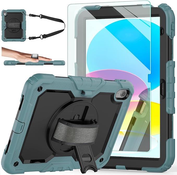 Teal Case with Glass Screen Protector