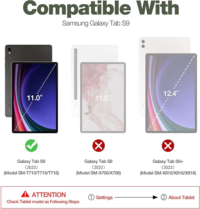 Dexnor Case for Samsung Galaxy Tab S9 11 Inch 2023 [Built in Screen Protector &amp Kickstand] with Pen Holder Heavy Duty Shockproof Full Body Protective Cover for Galaxy Tab S9 Case-Red