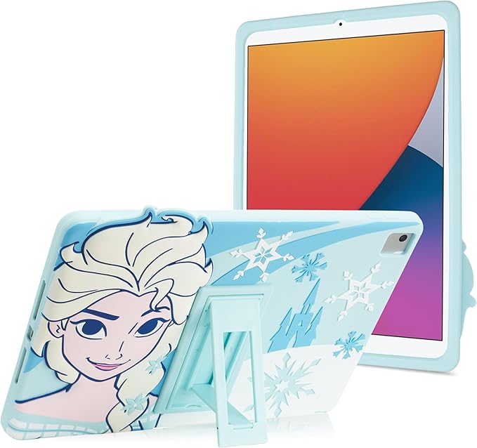 Disney Frozen Kids iPad Case - 10.2 Case for iPad 9th/8th/7th Generation - 2019/2020/2021 Tablet Cover with Stand Shockproof Silicone Protector