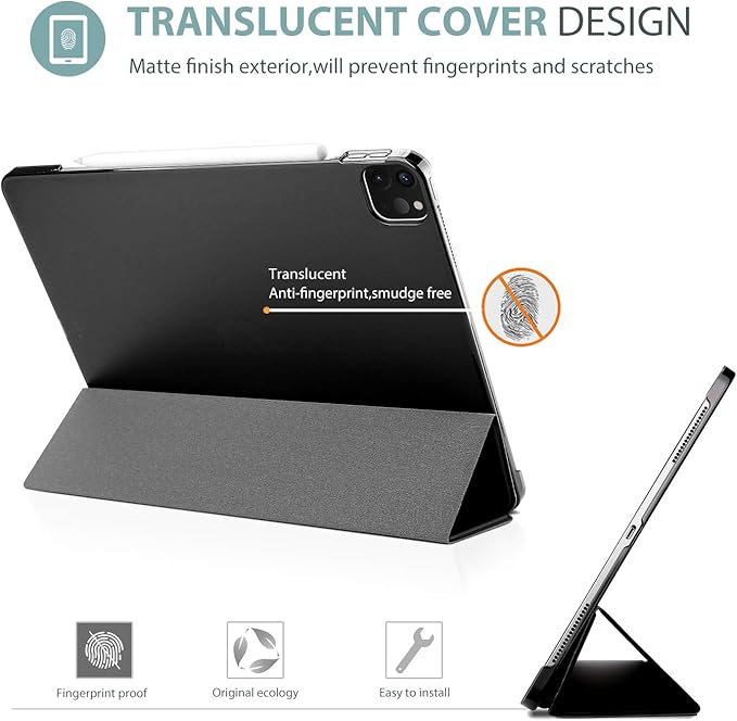 ProCase Smart Case for iPad Pro 12.9 2022/2021/2020/2018 Bundle with 5 Pack Pen Loop Holder for Notebooks Journals Planners Tablet Case
