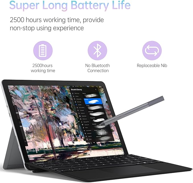 ANYQOO Pen for HP Envy x360 Pavilion x360 Spectre x360 &amp OmniBook MPP Stylus Pencil with Palm Rejection 1024 Pressure 2500H Battery Digital Ink Pen for HP Touchscreen Laptop