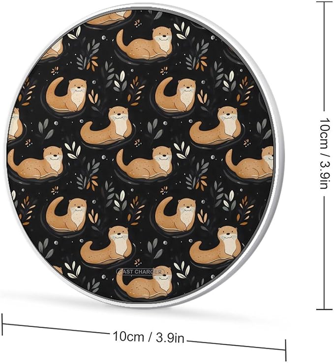 Otter Wireless Charger Anti-Slip Wireless Charging Pad Slim Charger Mat for Men Women