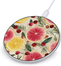 Grapefruit Rosemary Leaves Cranberries Fast Portable Charger 10W Funny Graphic Phone Charging Pad with USB Cable