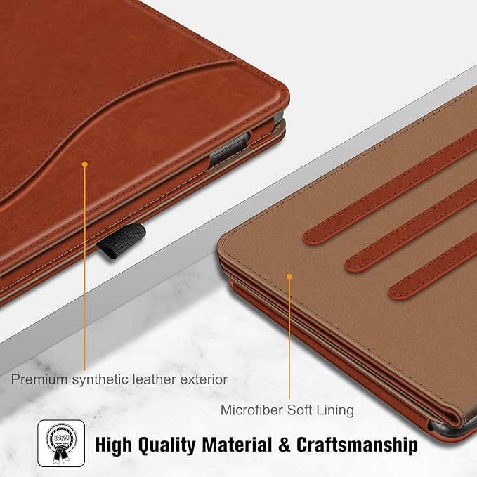 Fintie Case for All-New Amazon Fire HD 10 Tablet (13th/11th Generation 2023/2021 Release) - Multi-Angle Stand Cover with Pocket Auto Wake/Sleep Vintage Brown