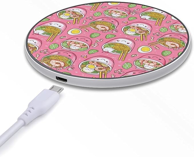 Noodles Wireless Charger Anti-Slip Wireless Charging Pad Slim Charger Mat for Men Women