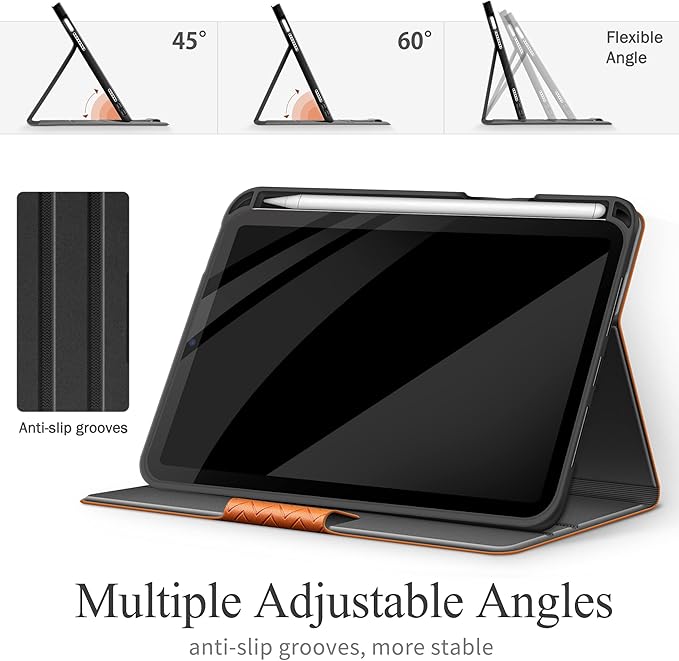 auaua Case for iPad mini 7 (A17 Pro 2024) / iPad mini 6 Case (2021) 8.3 inch with Pencil Holder Multiple Viewing Angles Magnetic Closure Auto Sleep/Wake (Brown)