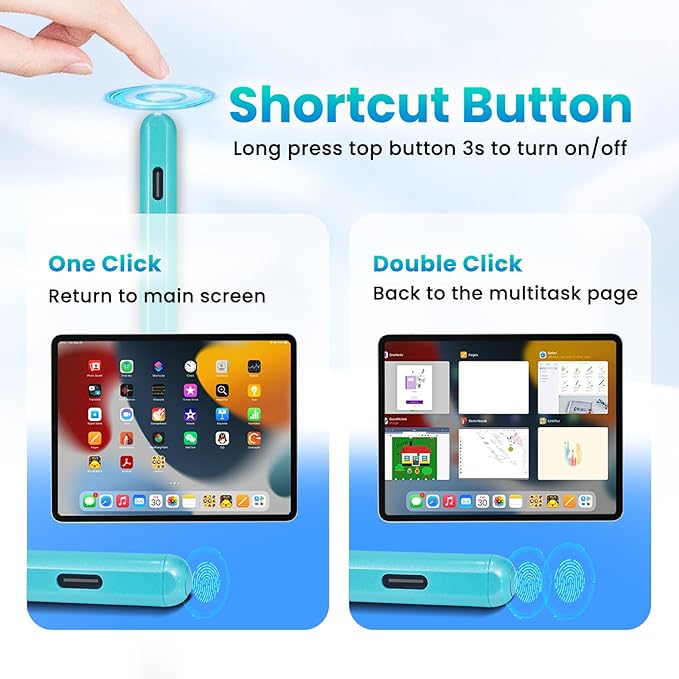 Stylus Pen for iPad Air 5th Generation Pencil with Palm Rejection Wireless Charging &amp USB C Apple Pencil for iPad 9th/10th iPad Pro 11/12.9 inch iPad Air 4/5th iPad mini 6th Dark Green