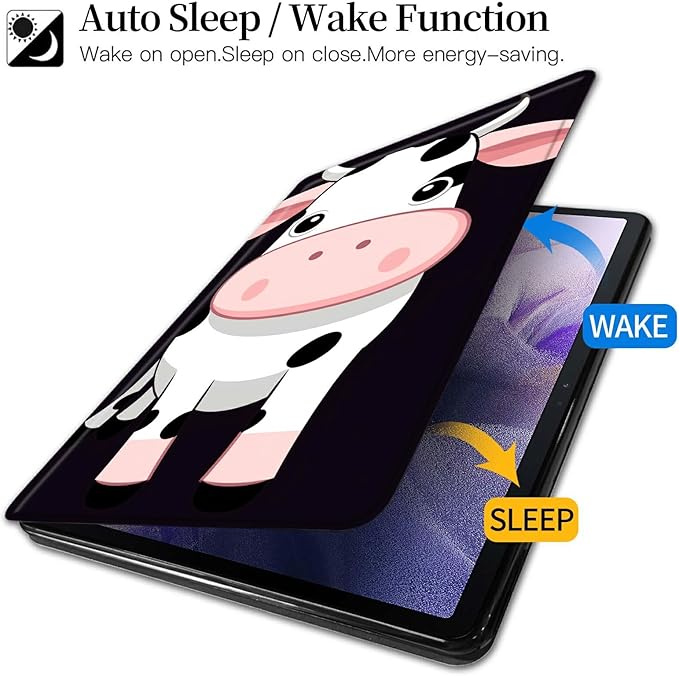 Case for iPad Pro 11 Inch Case M4(2024 5th Generation) Cow with Big Ears Theme 360 Degree Rotating Stand Protective Cover with Auto Sleep/Wake