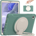 Shockproof Case for Samsung Galaxy Tab A7 Lite 8.7 Tablet Techcircle Rotating Stand Handle Heavy Duty Bumper Hybrid Cover Protective Case for Galaxy Tab A7 Lite (2021) SM-T220/T225 Dark Green