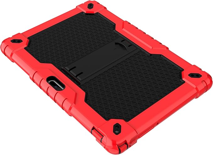 for Vankyo MatrixPad S10 Tab Case YQSAVIOR CUPEISI Coopers YQ10S VIVIMAGE A10 A38 BYANDBY BYYQ10S 10.1 Case Built in Kickstand Shoulder Strap Shell with Screen Protector (Red+Black/2 Pcs)