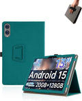 Case for Teclast T65 Tablet 13.4 inch Android 15 TabletsUYRUREL Leather Slim Folding Stand Cover with Hand Strap Magnet for Men Women Full ProtectionGreen.