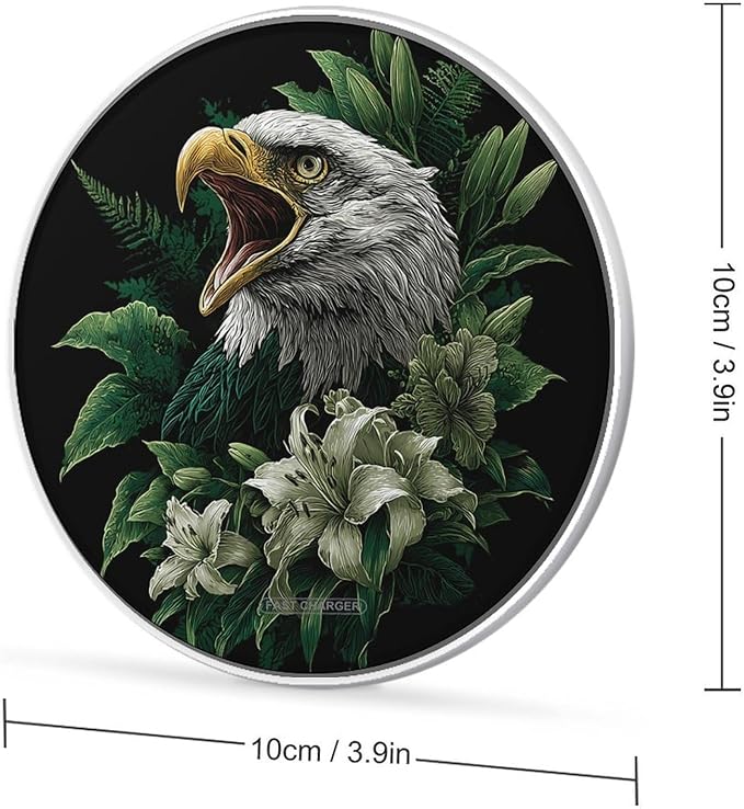 Roaring Eagle1 Green Lily Flowers Phone Charger Magnetic Charging Pad Anti-Slip with USB Cable