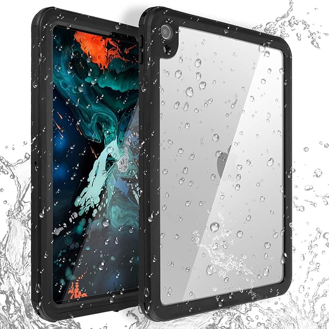 AICase IPad Pro 11 Inch IP68 Waterproof 360 Degree Slim Dual Layer Armor Defender Shockproof Protective Case with Kickstand Lanyard