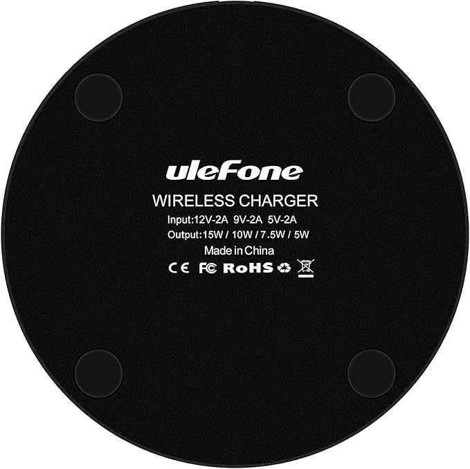 Ulefone UF005 Wireless Charger Qi-Certified 15W Max Fast Wireless Charging Pad Compatible with Power Armor 14/14 Pro/13 18/T 19/T and Other Brands