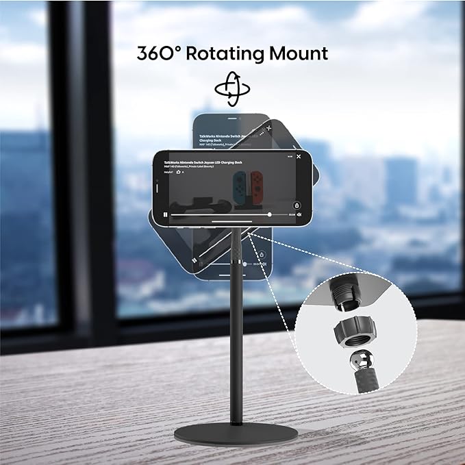 TALK WORKS Magnetic Desktop Mount Compatible w/iPhone 15/15 Pro/15 Pro Max 14/14 Plus/14 Pro/14 Pro Max 13/13 Mini/13 Pro/13 Pro Max 12/12 Mini/Pro/Max MagSafe iPhone Case-Black (Does Not Charge)