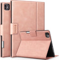 Antbox for iPad Pro 11 Inch Case M5 2025/M4 2024 Premium Vegan Leather Supports Pencil Pro and Pencil (USB-C) Auto Sleep/Wake Function Built-in Pencil Holder (Pink)