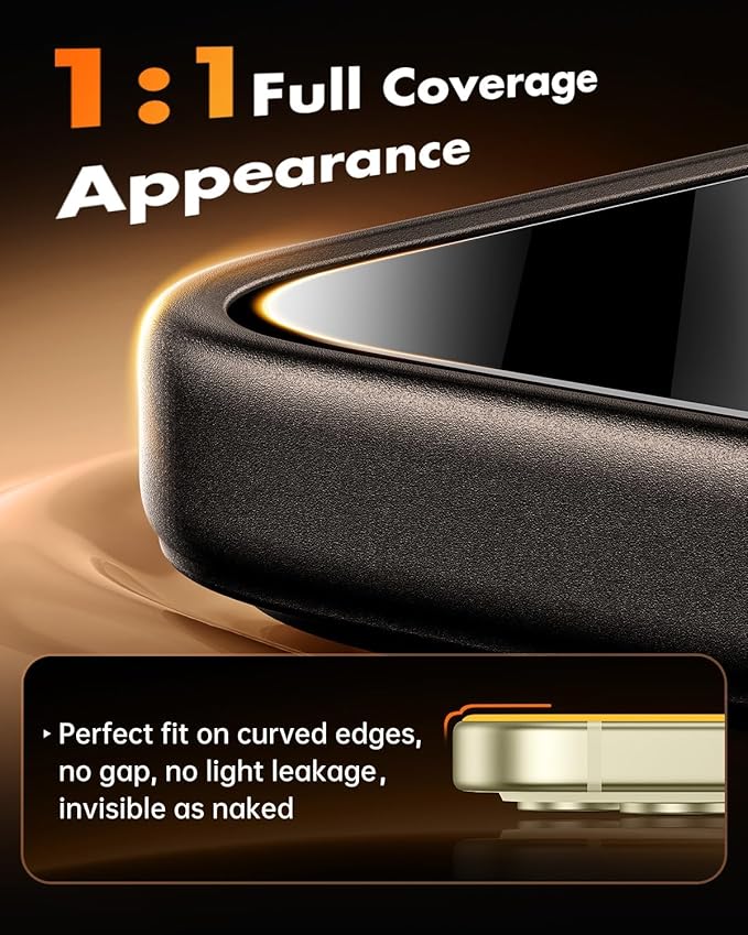 UNBREAKcable Privacy Screen Protector for iPhone 15 3 Pack Full Coverage Tempered Glass [28° Anti-Spy] [9H Hardness] [Easy Installation Box] Shatterproof Private Screen Guard