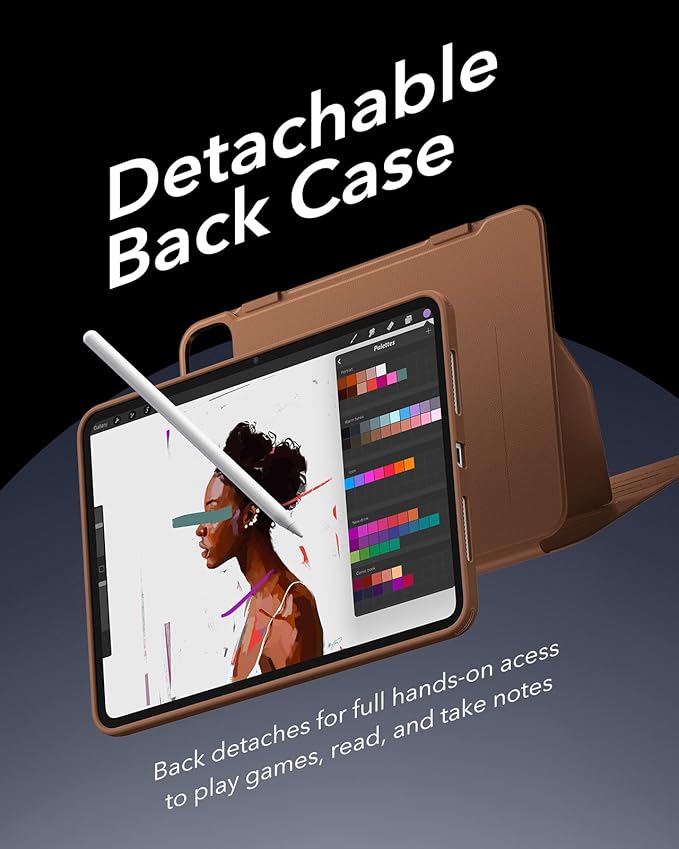 ESR for iPad Pro 13 Inch Case (M5/M4) 2025/2024 Rotating Case with Removable Magnetic Cover Adjustable Portrait/Landscape Stand 9 Standing Angles Shift Series Brown
