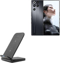 BoxWave Charger Compatible with RedMagic 11 Pro - Wireless QuickCharge Stand (15W) Desktop Viewing Qi Wireless Charging - Jet Black