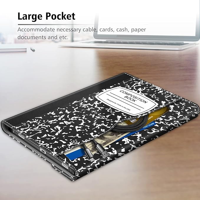 Fintie Case for Samsung Galaxy Tab S8 Plus 2022/S7 FE 2021/S7 Plus 2020 12.4 Inch with S Pen Holder Multiple Angle Portfolio Cover with Pocket Auto Sleep/Wake Composition Book