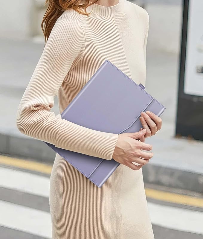 Fintie Protective Case for Microsoft Surface Pro 12 Inch (2025) Multi-Angle Viewing Portfolio Business TPU Back Cover with Pocket &amp Stylus Holder Compatible with Type Cover Keyboard (Lilac Purpl
