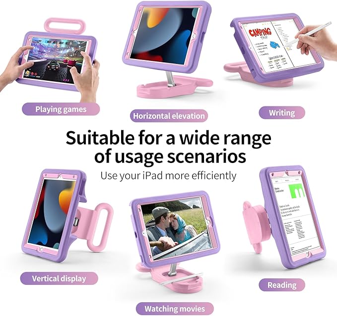Kids Case for iPad 9th/8th/7th Gen 10.2 inchCute Shockproof EVA Case with Handle &amp Stand Child-Friendly Drop-Proof case for iPad 10.2 2021/2020/2019
